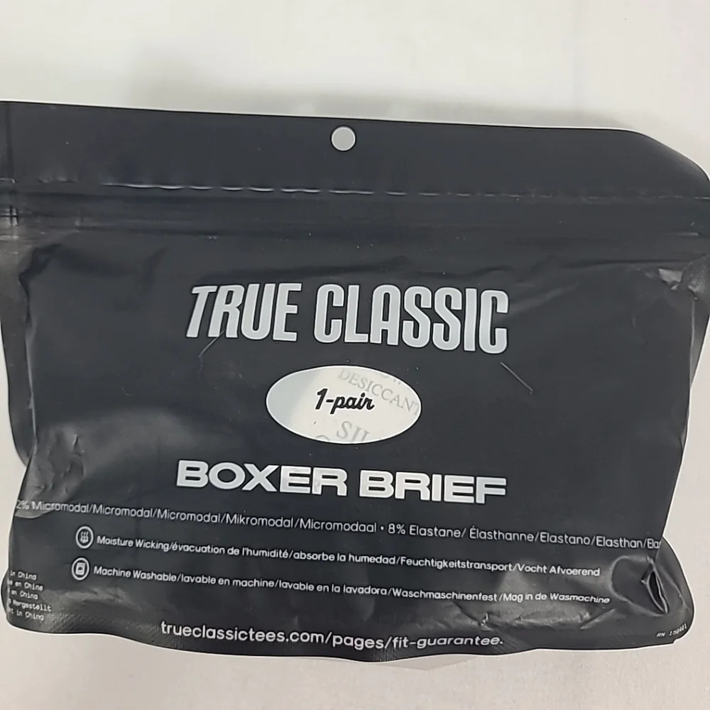 NEW TRUE CLASSIC Black Boxer Brief - Size Medium